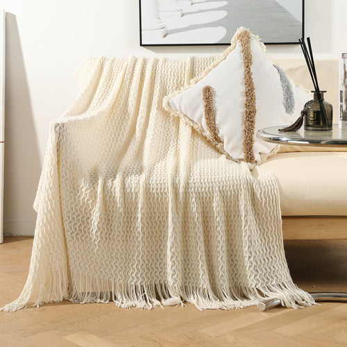 Plaid tricoté douceur pour canapé, matière moelleuse — MaisonFAME