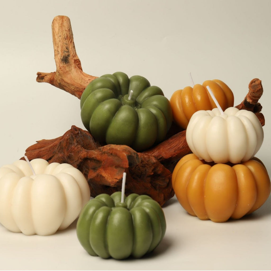 Bougie citrouille parfumée, vue de dessus — MaisonFAME
