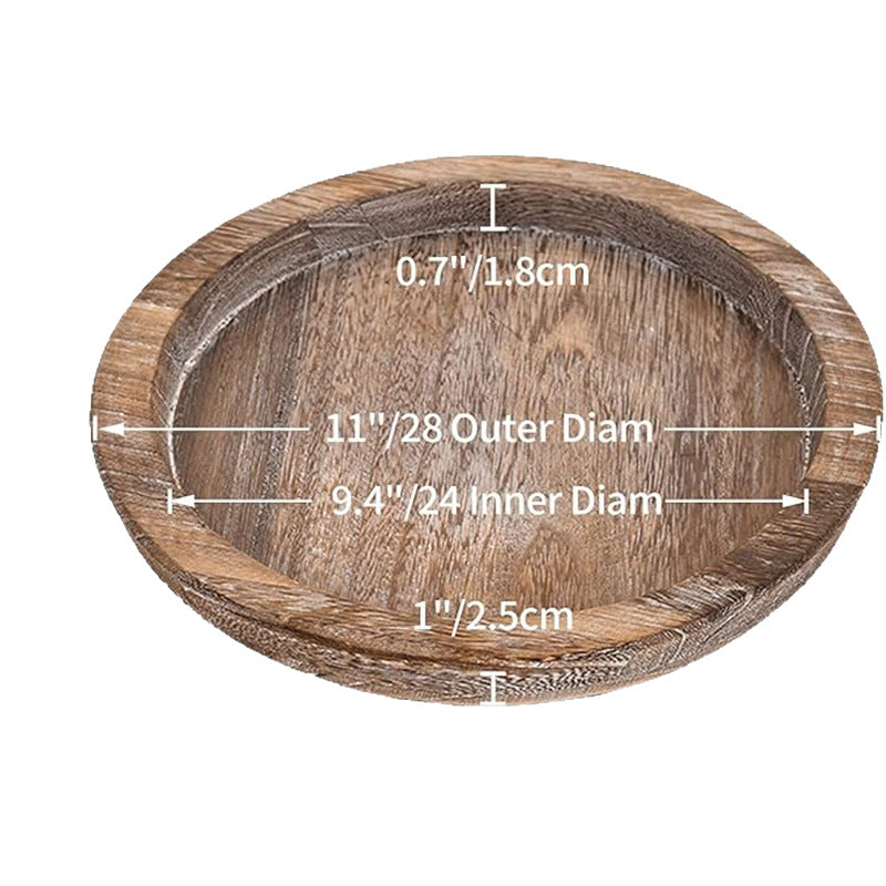 Schéma des dimensions du plateau rond en bois MaisonFAME