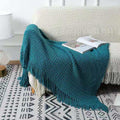 Détail du tricot uni du plaid compact — MaisonFAME