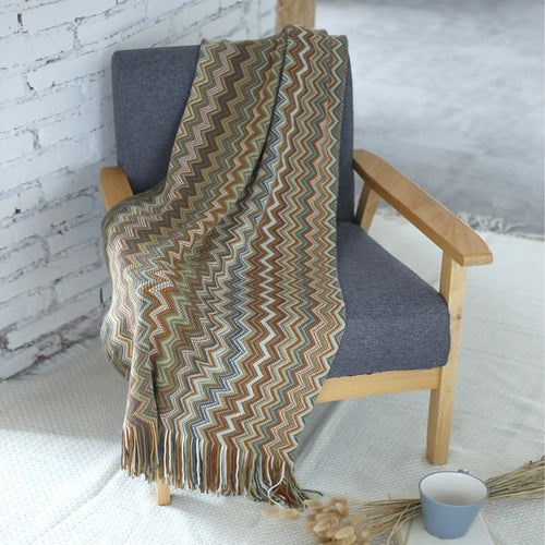 Plaid bohème tricoté grand format pour canapé large — MaisonFAME