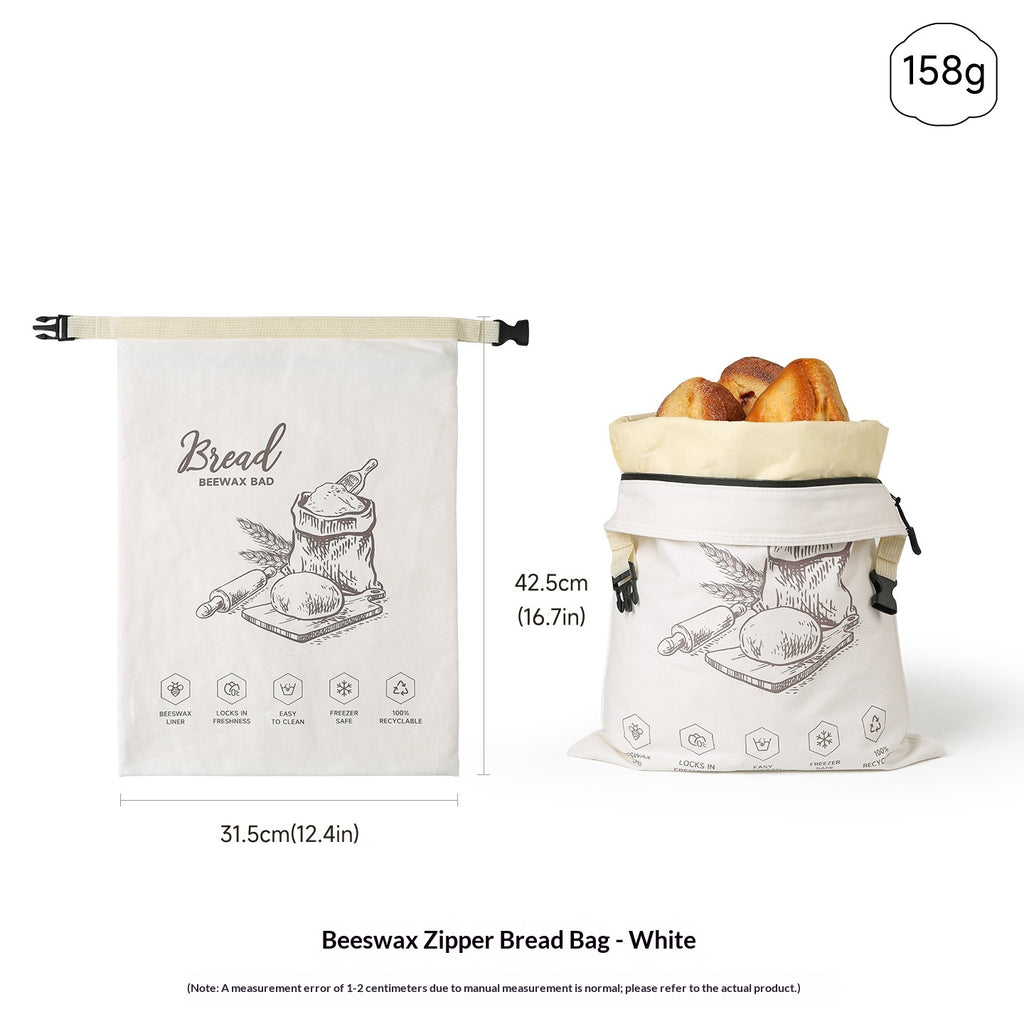 Détail du tissu enduit de cire d'abeille du sac à pain — MaisonFAME