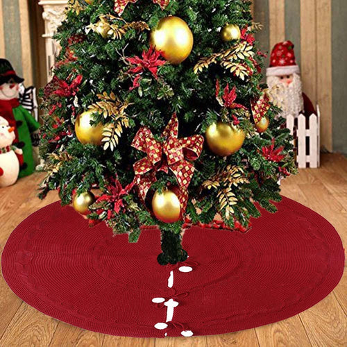 Cache-pied de sapin rouge bordeaux, diamètre 120 cm — MaisonFAME