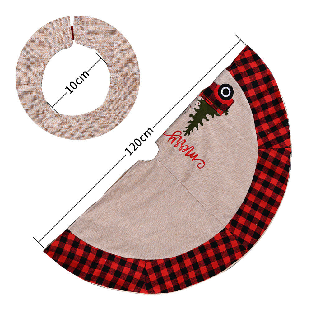 Tapis de sapin en lin déplié à plat, Ø 120 cm — MaisonFAME