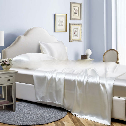 Parure de lit en satin effet soie, 4 pièces — MaisonFAME