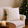 Housse de coussin de Noël brodée sapin doré, tissu texturé et fermeture invisible — MaisonFAME